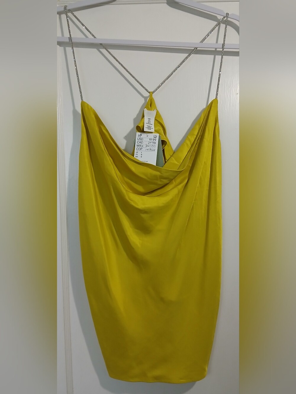 H&M Yellow Satin Cowl Neck Sleeveless Top - NWT - Picture 4 of 8